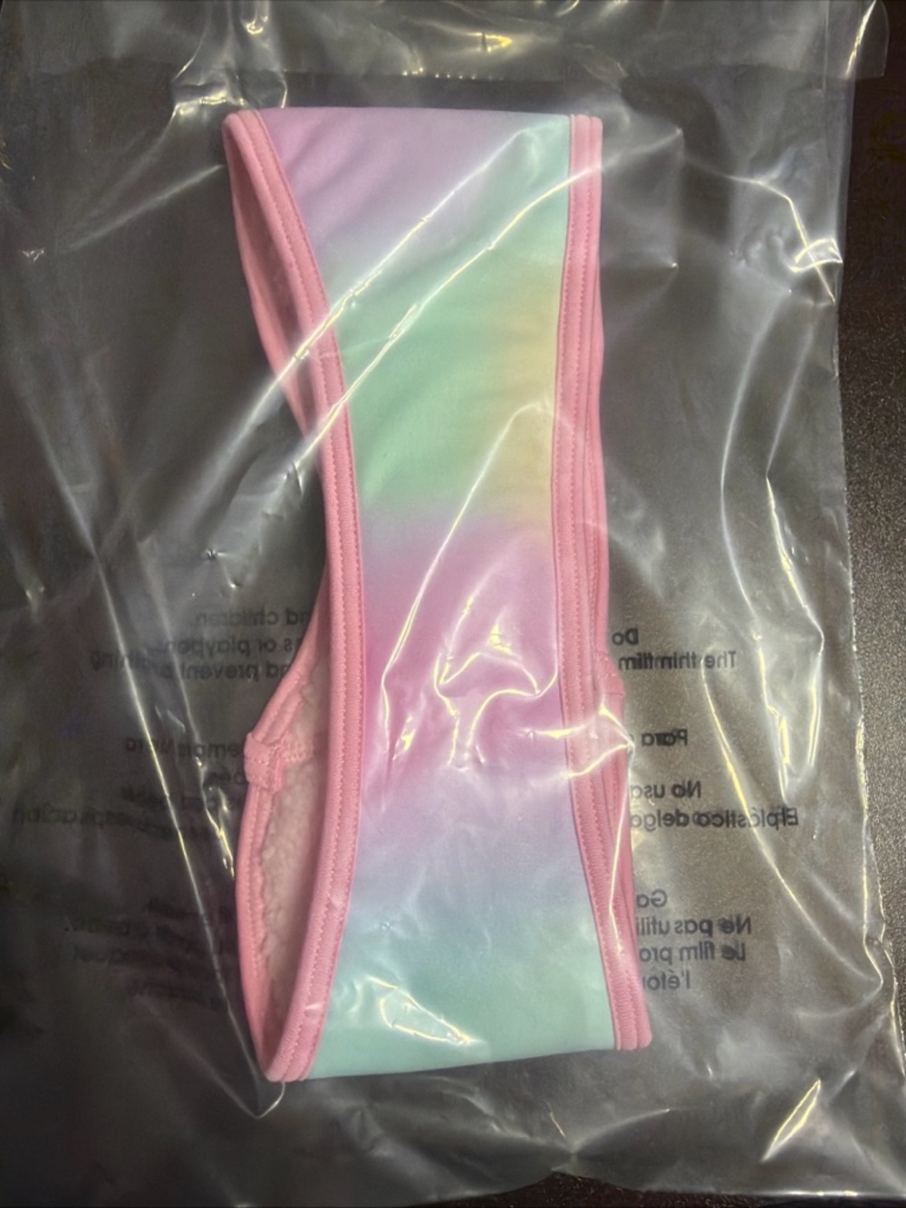 Pastel Tie-Dye Pink Trim Bikini Bottom